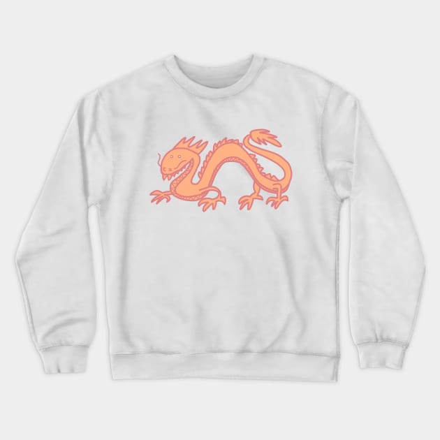 Dragon in Peach Fuzz Pantone Color of the Year 2024 Crewneck Sweatshirt by ellenhenryart